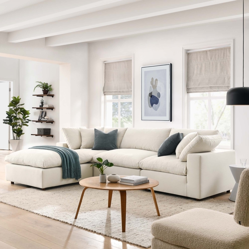 Deep Seating Sectional Sofa Modular, Low Profile Deep Seat Sofa.