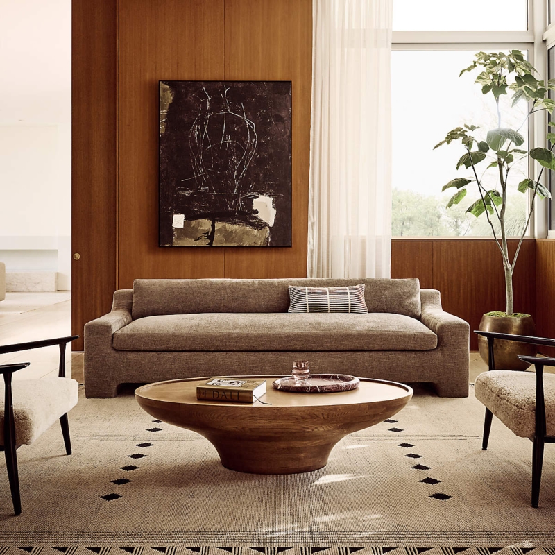 Emira 52" Oval Light Brown Oak Wood Coffee Table + Reviews | CB2