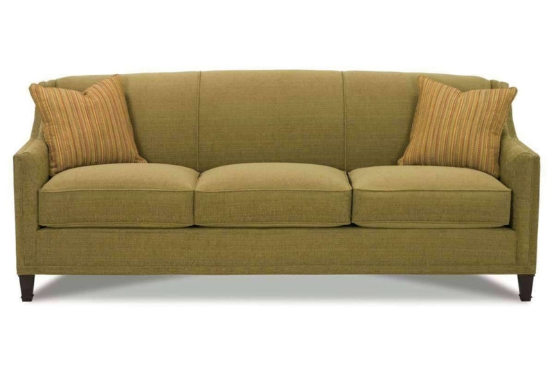English Roll Arm Sofa, Cream Fabric, Turned Legs with Casters