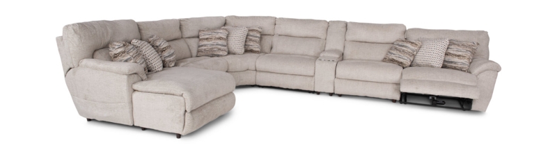 Expansive Charcoal L-Shaped Power Reclining Sectional with Console