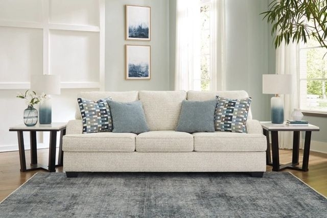 Expansive L-Shaped Sectional Sofa with Track Arms and Natural Fabric