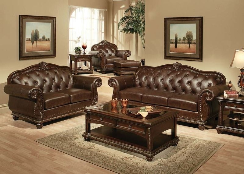 Formal Traditional Living Room Set, Ornate Carvings