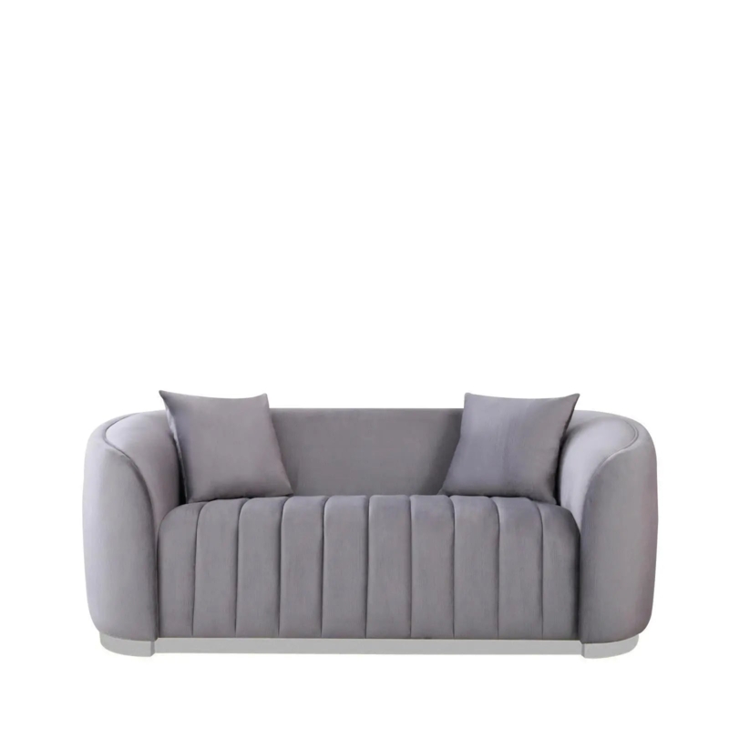 Geometric Frame Living Room Set with Polished Finish