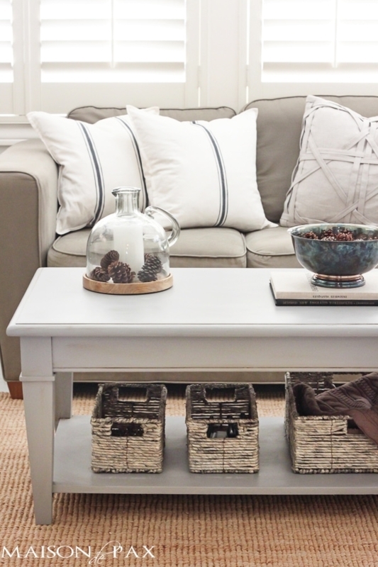 Gray Chalk Paint Coffee and Side Table - Maison de Pax