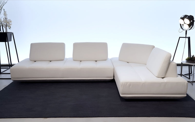 Gray L-Shaped Motion Sectional, Polished Metal Legs
