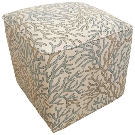 Gray Upholstered Ottoman with Open Metal Frame Base Industrial Style