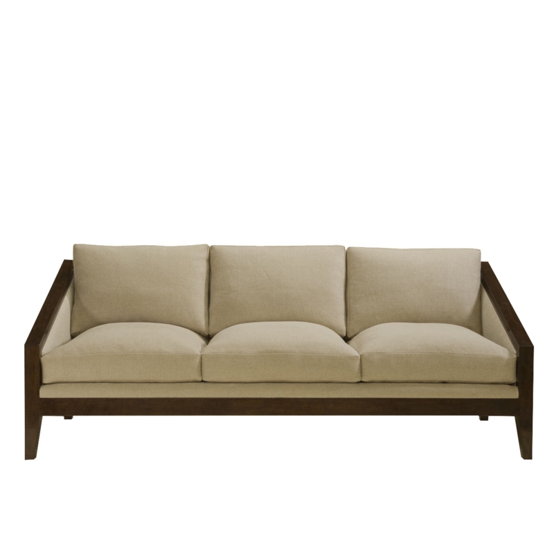 Grey Sofa Bench Seat with Low Profile Minimalist Design