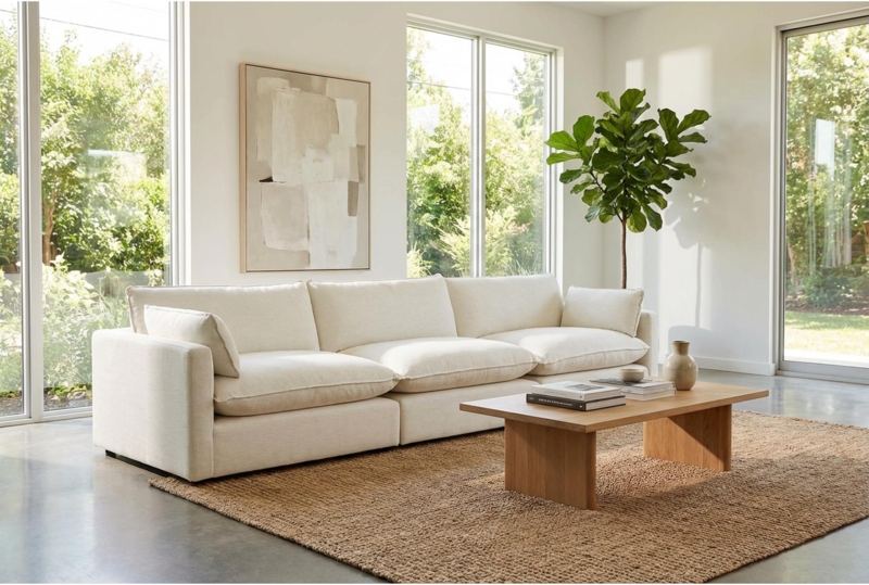 Grey Sofa Track Arms Tapered Wood Legs Transitional Style