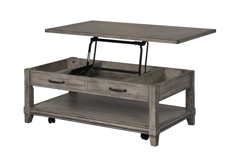 Industrial Farmhouse Coffee Table Set with USB Ports and X-Frame Base