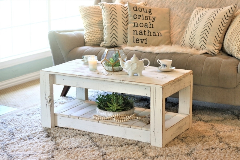 Industrial Hairpin Leg Coffee Table with Dual Tier Storage