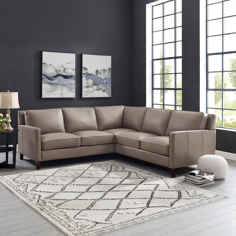 Industrial Style Low Profile Sectional in Dark Charcoal