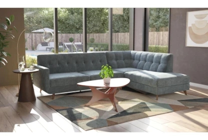 L-Shaped Sectional 108 Inch Width Woven Fabric Track Arms
