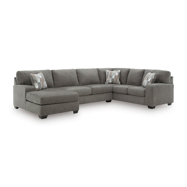L-Shaped Sectional Sofa, Charcoal Gray Minimalist Layout