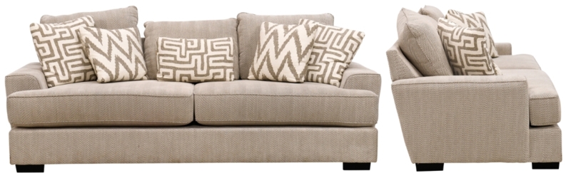 L-Shaped Sectional Sofa Charcoal Grey, Loose Back Cushions, Track Arms