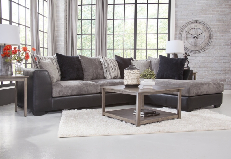 L-Shaped Sectional Sofa in Dark Brown Leather-Like Upholstery