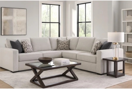 L-Shaped Sectional Sofa with Deep Seating and Track Arms
