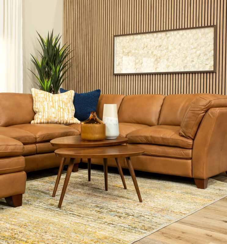 L-Shaped Sectional Sofa with Wide Track Arms and Chaise Lounge