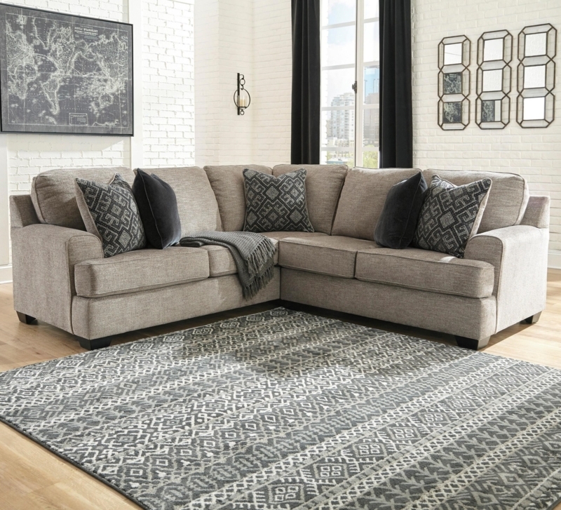 L-Shaped Sectional with Track Arms and Loose Pillows