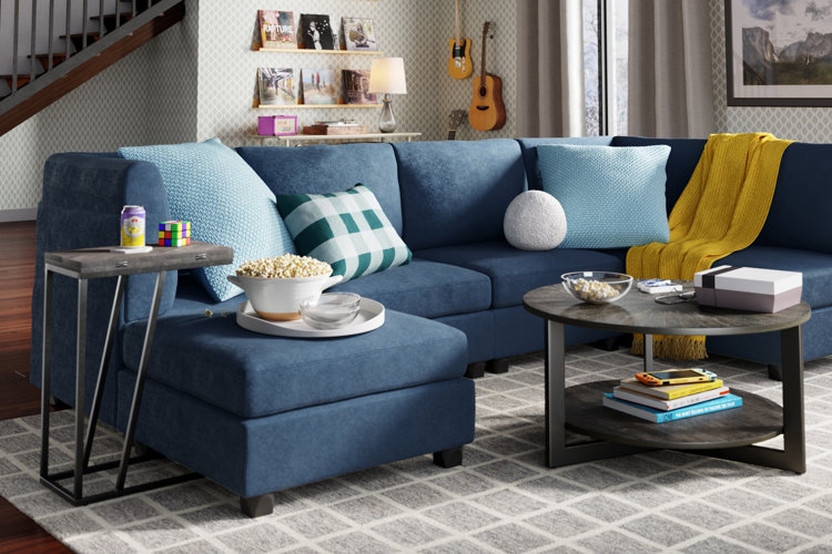 Large Contemporary Gray Modular Sectional with Low Profile