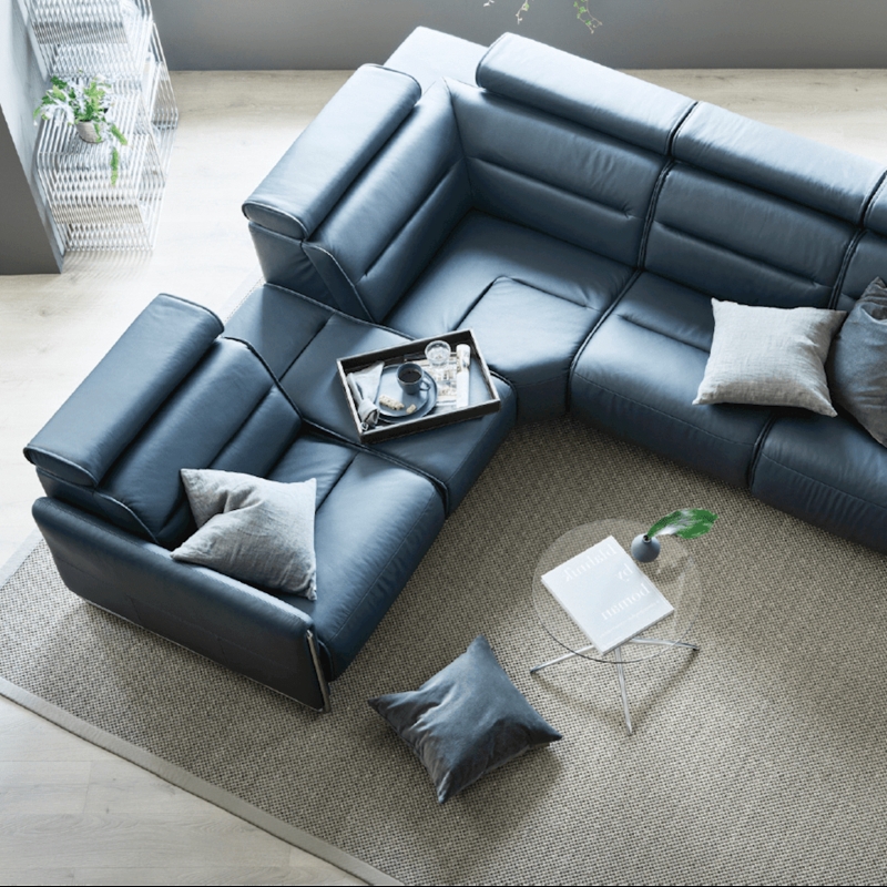 Leather-Like Modular Sectional with Adjustable Headrests