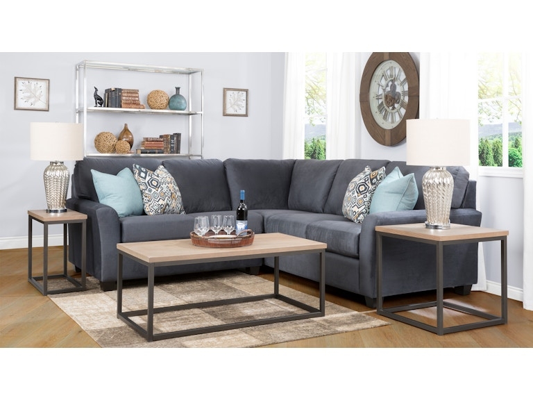 Light Gray Corner Sectional Sofa with Dark Tapered Legs