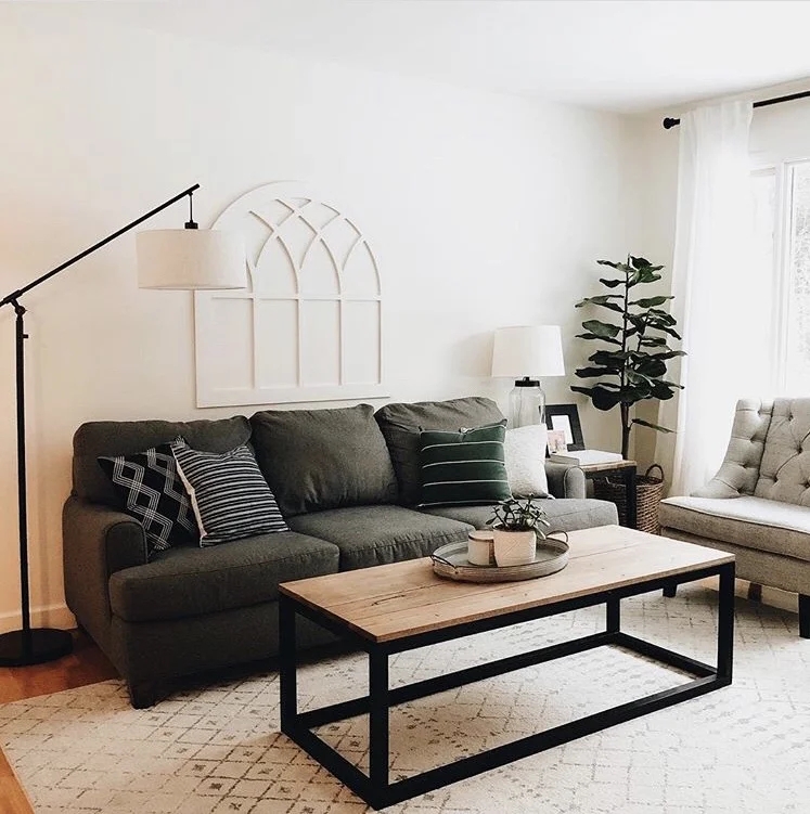 Light Wood X-Brace Coffee Table Plank Top Modern Farmhouse Style