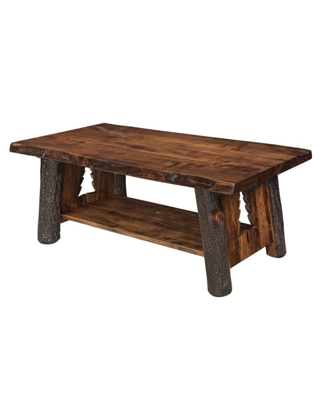 Live Edge Slab Coffee Table with Black Metal Sled Legs Rustic Modern