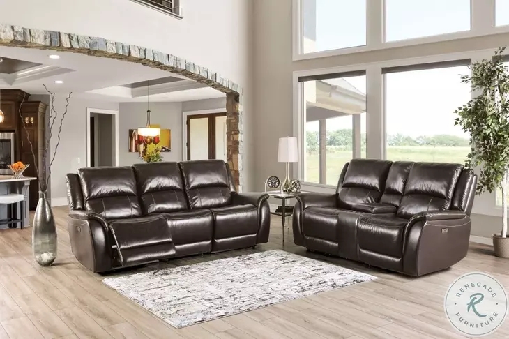 Living Room Furniture Set Power Reclining Center Console