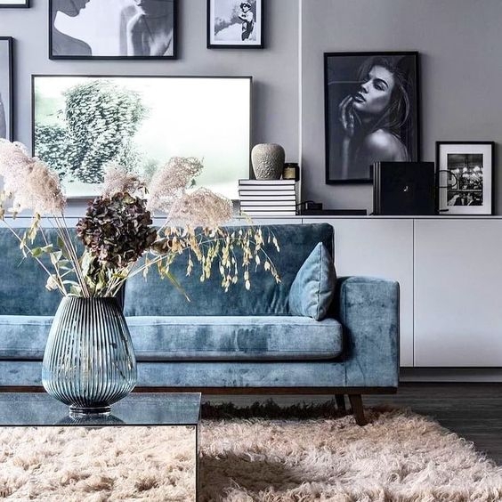 Living Room Lavish Glam Layout Black Marble Fireplace Focal Point