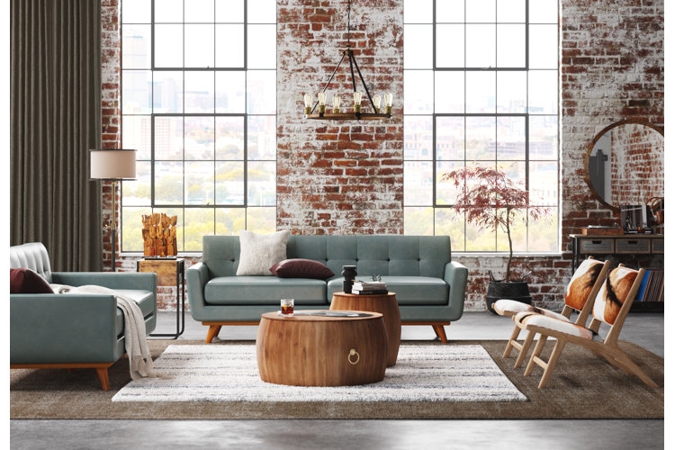 Living Room Moody Industrial Dark Accent Wall Gallery Setup