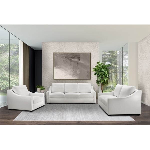 Living Room Set Charcoal Gray Mid-Century Flared Arms Tapered Legs