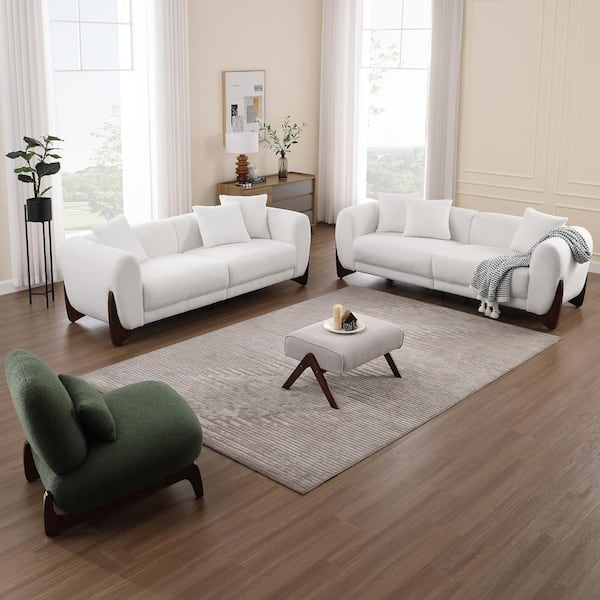 Living Room Set Cloud Couch Silhouette Emerald Green Accent