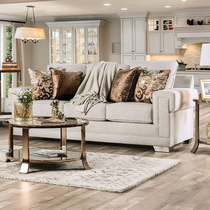 Living Room Set Contemporary Channel Tufting Metal Legs
