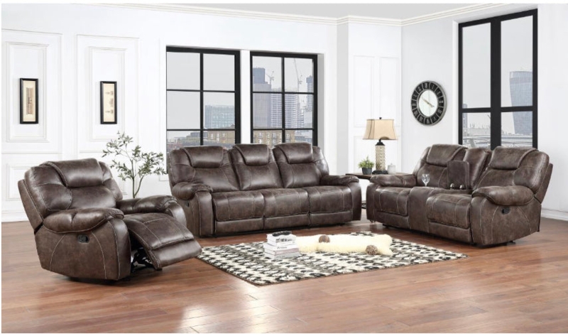 Living Room Set Dark Charcoal Gray Horizontal Channel Tufting Fabric