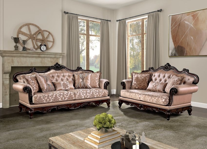 Living Room Set featuring Camelback Design and Claw Feet (59 chars)