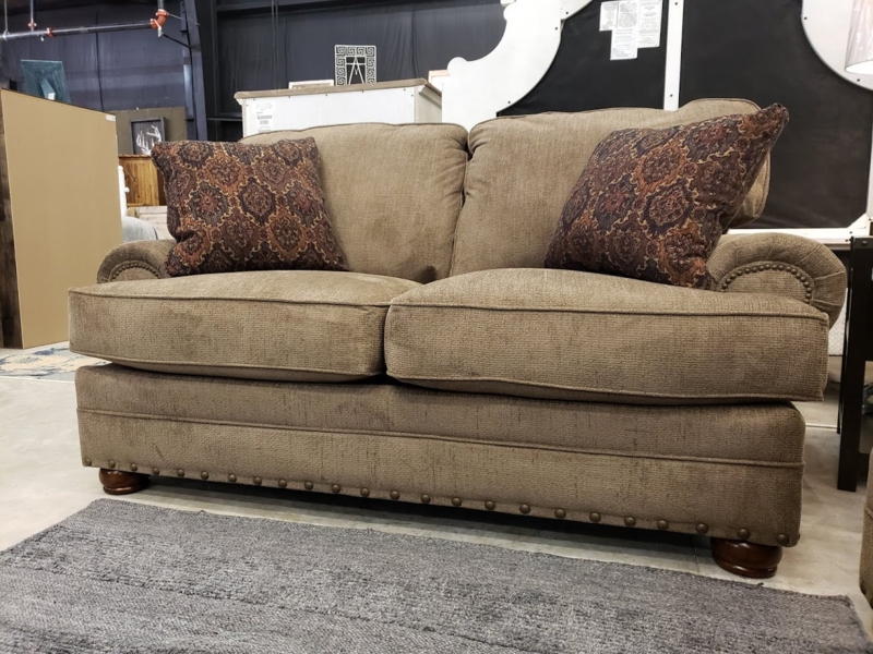 Living Room Set Grey Chenille Rolled Arms Transitional Combo
