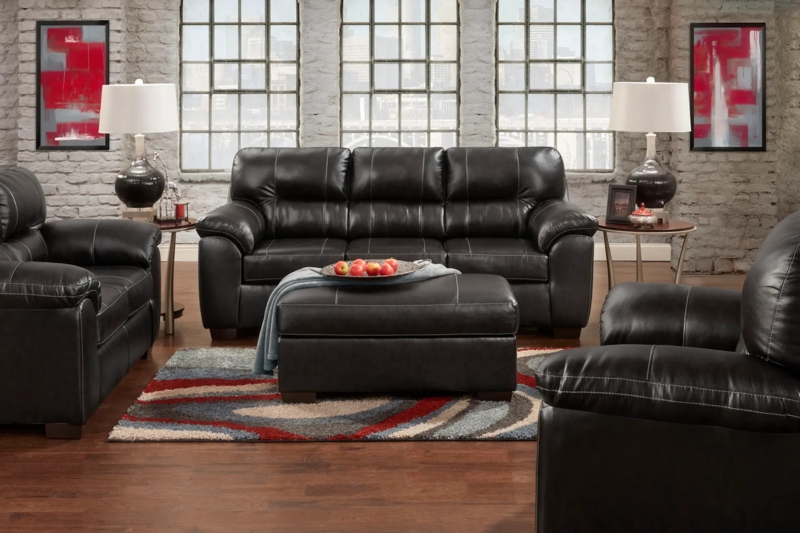 Living Room Set Matching Tables Modern Leather-like Tufted Back