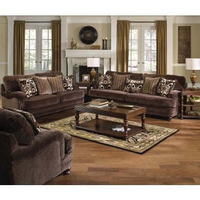 Living Room Set Plush Pillow Top Arms Tiered Back Cushions