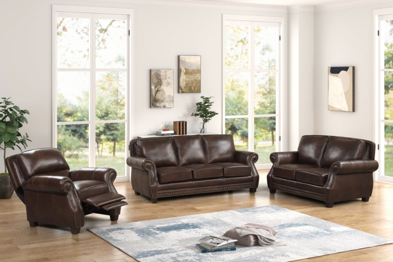 Living Room Set Tapered Metal Legs Contrast Stitching Modern Style