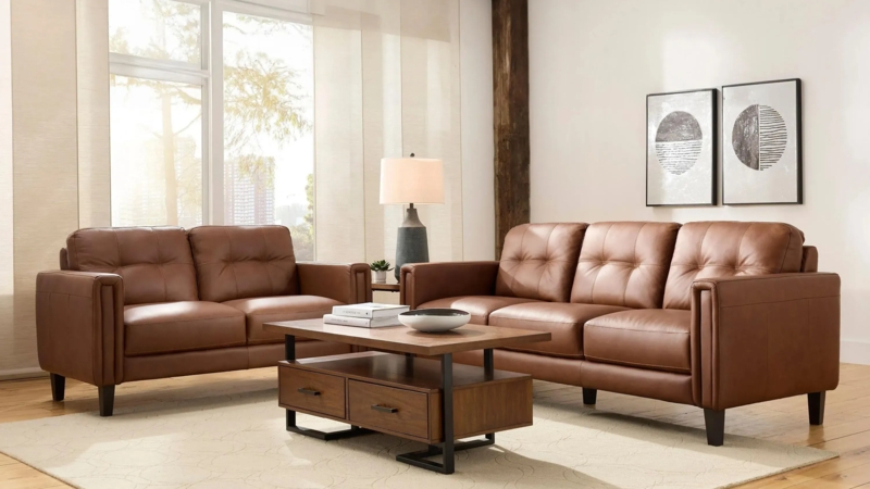 Living Room Set Turned Feet Nailhead Trim Classic Rolled Arm Decor