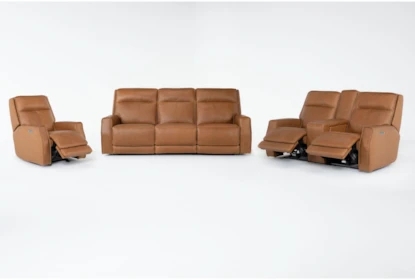 Living Room Set Zero Gravity Feature Dark Brown Leather Look Recliner