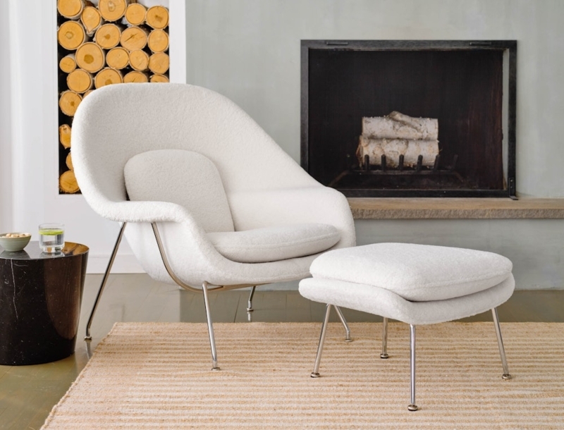 Lounge Chair & Ottoman, Charcoal Grey, Iconic Cradling Form