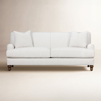 Loveseat Cream Flared Arms and Block Feet - Compact Two Seater