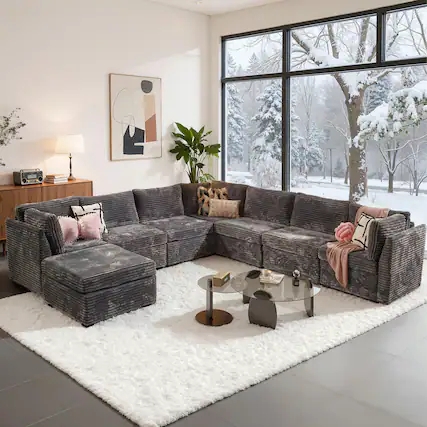 Loveseat: Gray Mid-Century Modern Sofa, Compact Silhouette Tapered Legs