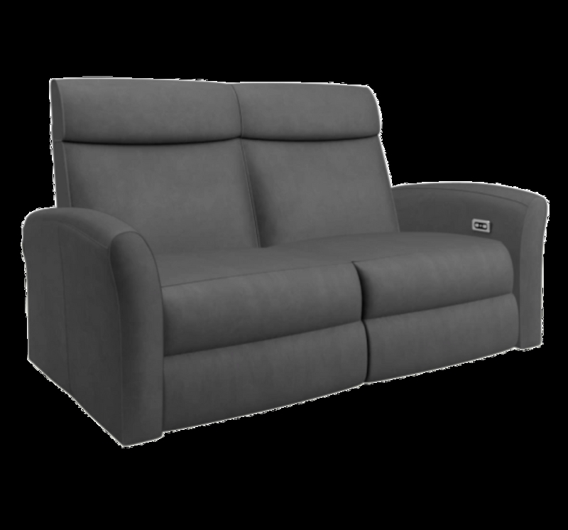 Loveseat Power Recliner Espresso Leather-Like Adjustable Headrest