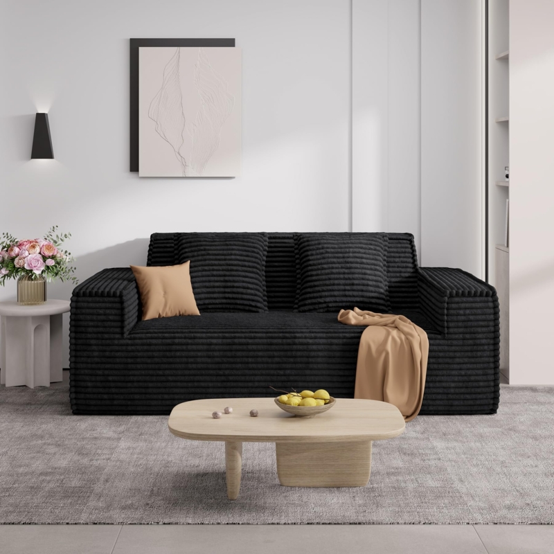 Loveseat Sofa, Cream Cloud Cushion Design, Low Profile Deep Seat