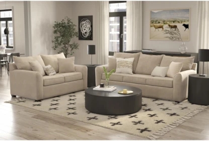 Loveseat Square Track Arms Compact Silhouette Small Space Square Arm Couch