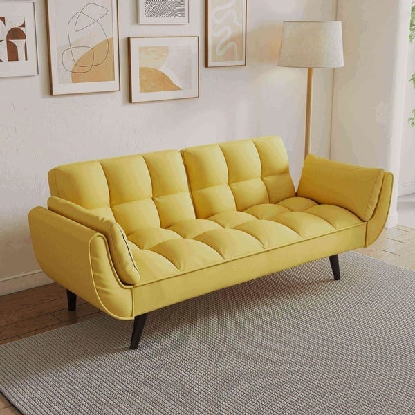 Loveseat with Adjustable Back, Light Gray Armless Design for Apartments