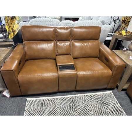 Loveseat with Center Tech Console, Tech-Friendly Living Room Sofa