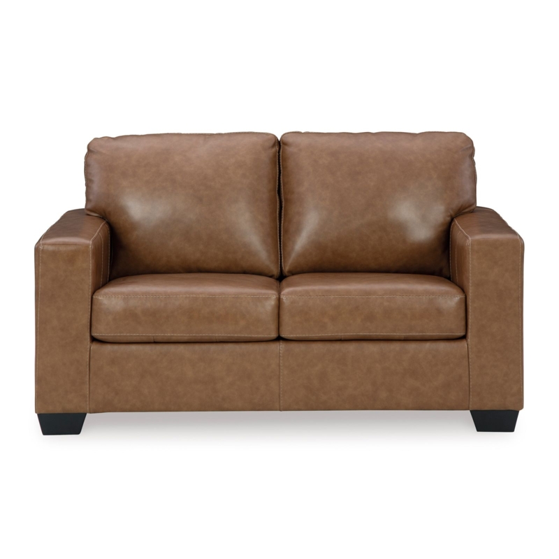 Loveseat with Seamed Edges, Minimalist Track Arm Sofa
